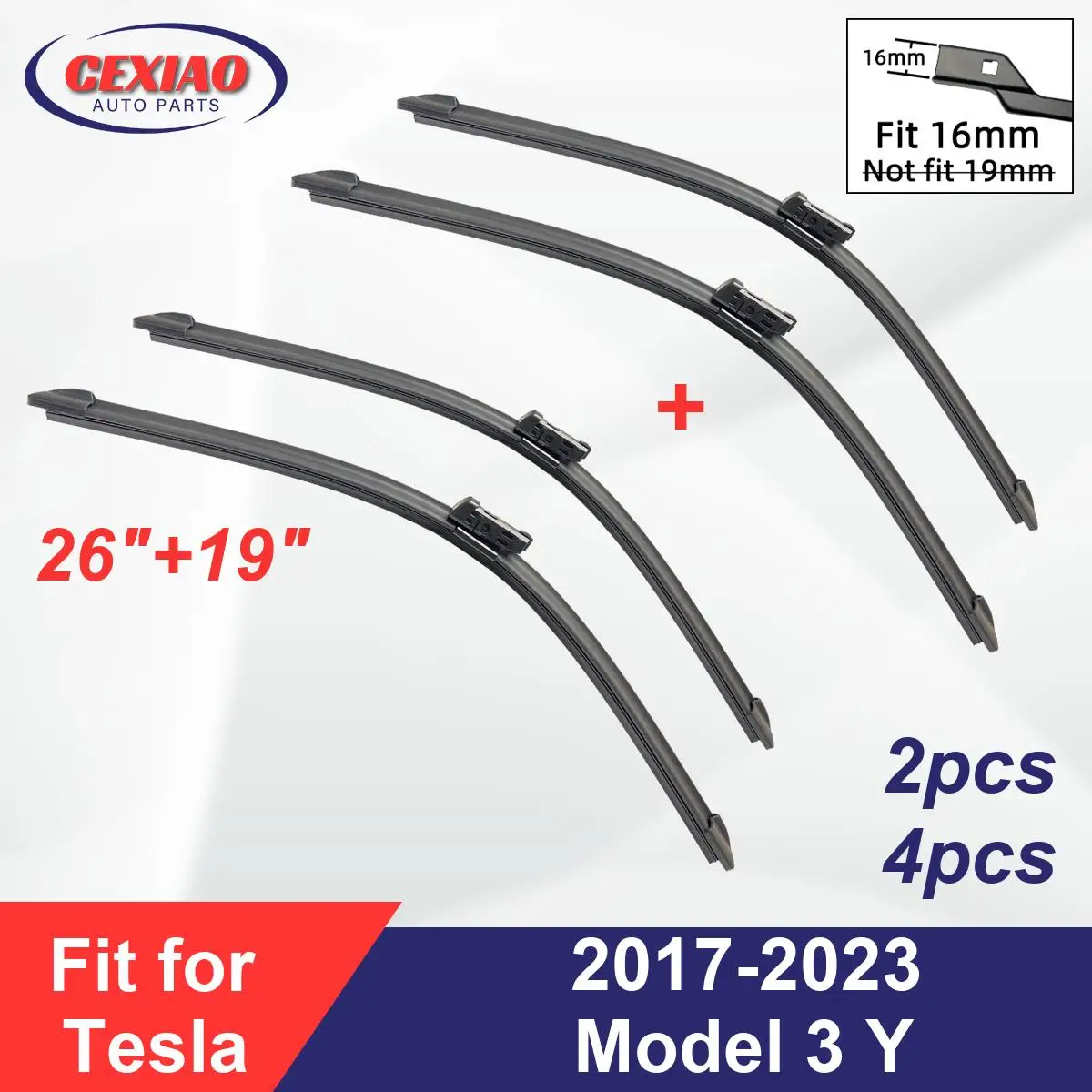 For Tesla Model 3 Y 2017-2023 Front Wiper Blades Boneless Frameless Rubber Cleaning
For Tesla Model 3 Y 2017-2023 Front Wiper Blades Boneless Frameless Rubber Cleaning
