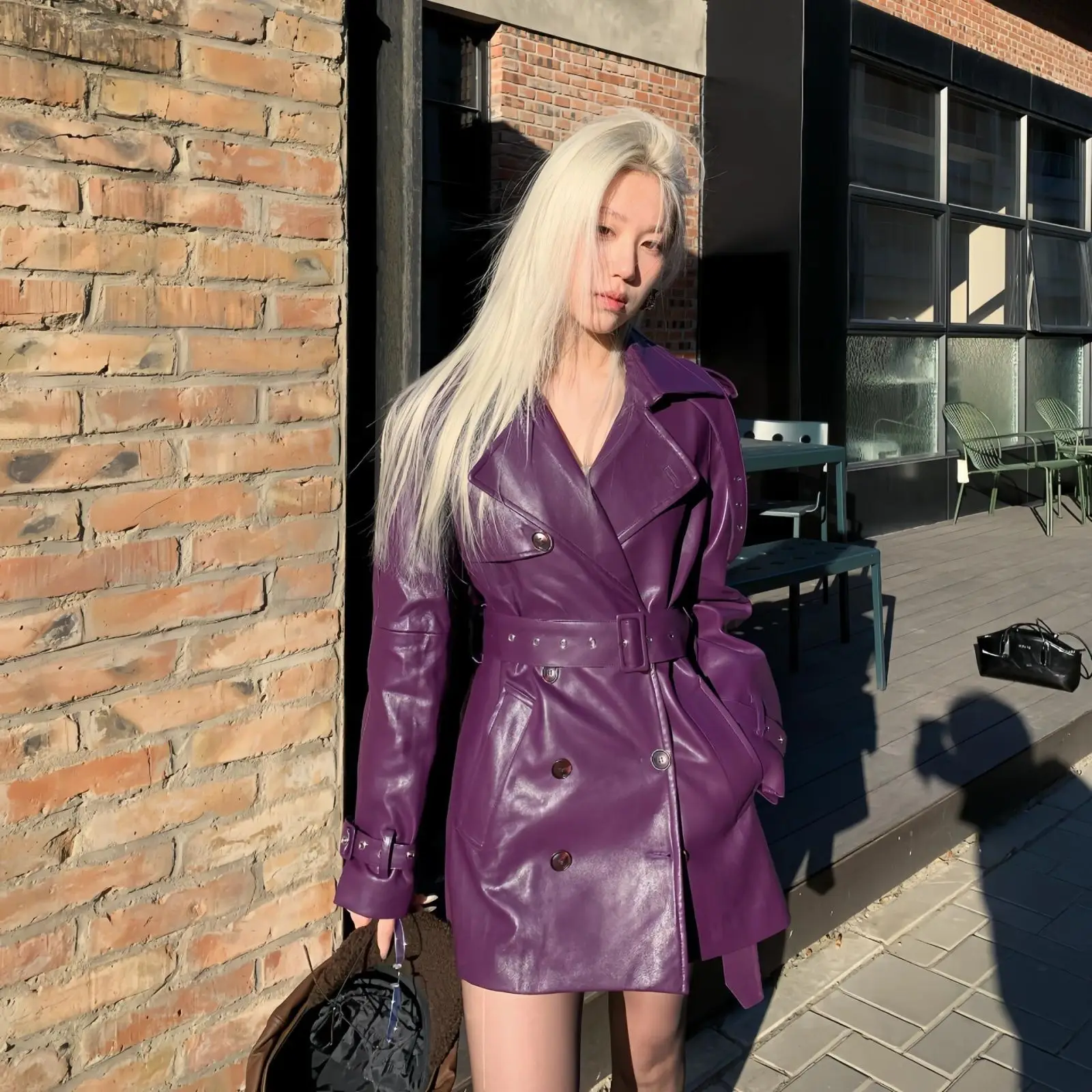 Autumn/Winter New Stylish High end Loose Casual Double Breasted Leather Jacket for Women Waist Belted Mid Length Coat Women Tops
Autumn/Winter New Stylish High end Loose Casual Double Breasted Leather Jacket for Women Waist Belted Mid Length Coat Women Tops