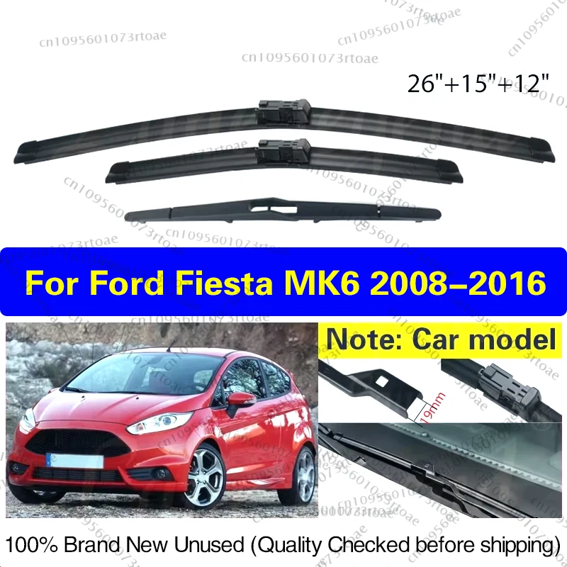 For Ford Fiesta MK6 2008-2016 26"+15"+12" Front Rear Wiper Blades Windshield Windscreen Window Cutter Accessories 2013 2014 2015
For Ford Fiesta MK6 2008-2016 26"+15"+12" Front Rear Wiper Blades Windshield Windscreen Window Cutter Accessories 2013 2014 2015