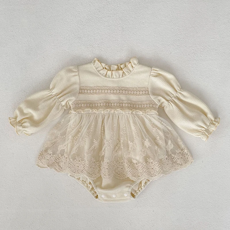 Korean Style Infant Baby Girl Bodysuits Long Sleeved Cotton Mesh Splicing Newborn Baby Girl Jumpsuit Autumn Spring Clothes
Korean Style Infant Baby Girl Bodysuits Long Sleeved Cotton Mesh Splicing Newborn Baby Girl Jumpsuit Autumn Spring Clothes