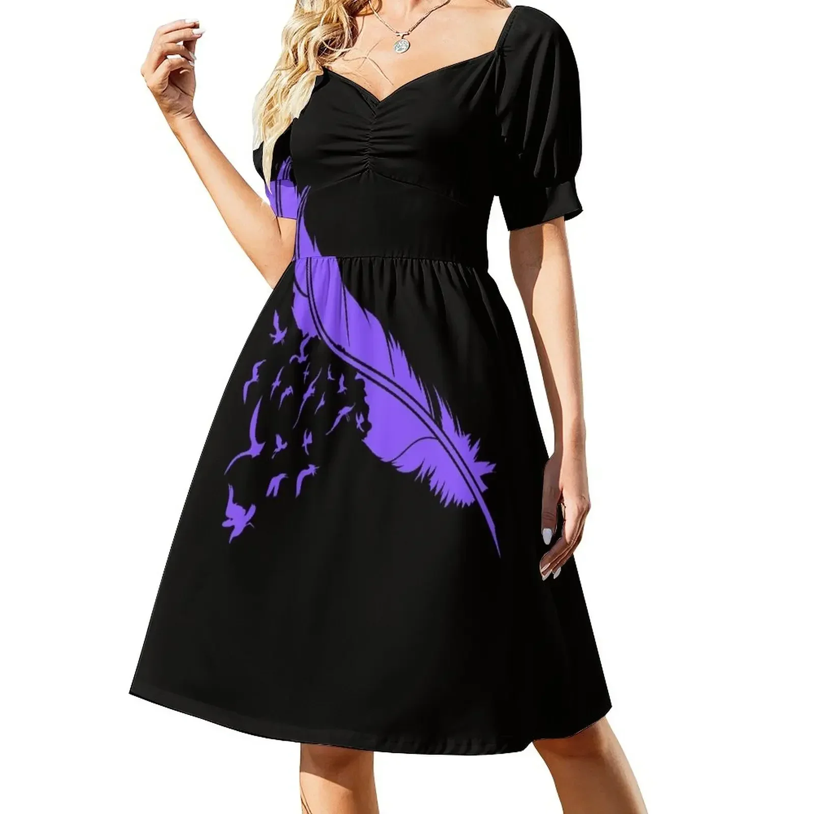 Feather Birds purple color creative design Short-Sleeved Dress Elegant gown Dance dresses Dress
Feather Birds purple color creative design Short-Sleeved Dress Elegant gown Dance dresses Dress