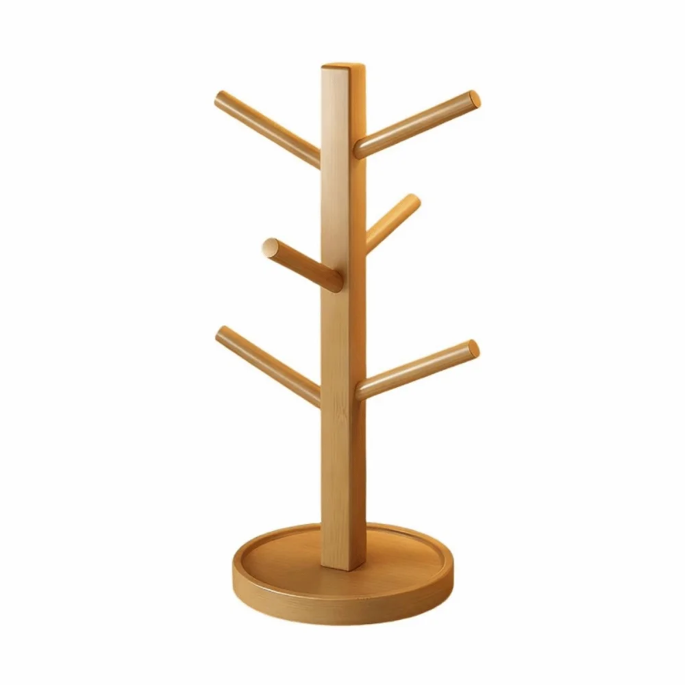 Durable Tree Shape Coffee Mug Holder Decorative Space Saving Compact Cup Rack with 6 Hooks Mug Hanging Display Rack Party