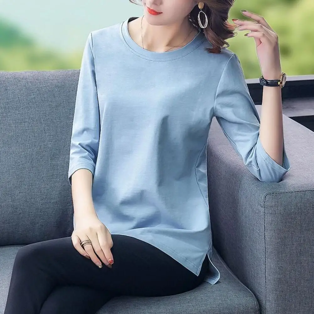 Soft Texture Women Top Elegant O-neck 3/4 Sleeve Women's Tops Solid Colors for Summer Regular Fit Pullover T-shirt for Wear
Soft Texture Women Top Elegant O-neck 3/4 Sleeve Women's Tops Solid Colors for Summer Regular Fit Pullover T-shirt for Wear