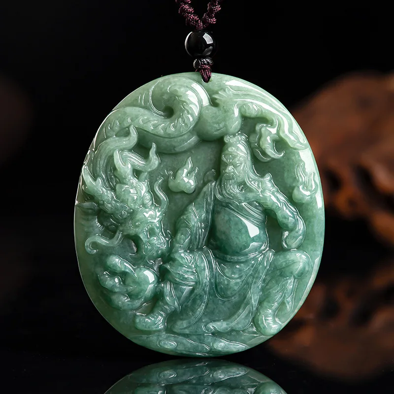 Natural A-grade jadeite bean seed divine dragon Guan Gong jade pendant men's necklace attracting wealth and temperament gift
Natural A-grade jadeite bean seed divine dragon Guan Gong jade pendant men's necklace attracting wealth and temperament gift