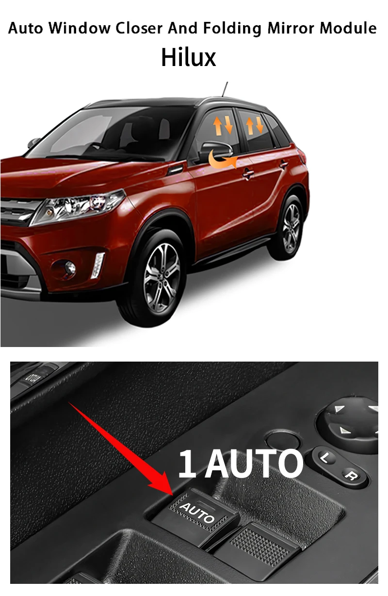 Модуль комплекта автоматического закрытия окна и складывания зеркала для Toyota Fortune/Innova/Hilux2016-2019, автомобильные аксессуары с левым рулем
Модуль комплекта автоматического закрытия окна и складывания зеркала для Toyota Fortune/Innova/Hilux2016-2019, автомобильные аксессуары с левым рулем