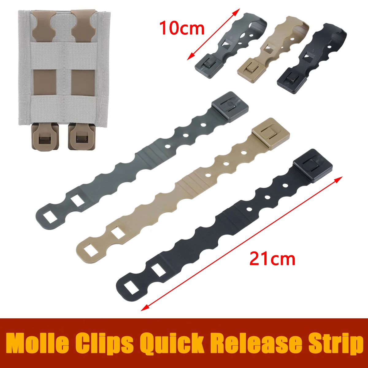 Durable Molle System Malice Clips Strap Buckle Accessory 21cm Nylon Quick Release Strip For Magazine Pouch Tactical Pouches
Durable Molle System Malice Clips Strap Buckle Accessory 21cm Nylon Quick Release Strip For Magazine Pouch Tactical Pouches