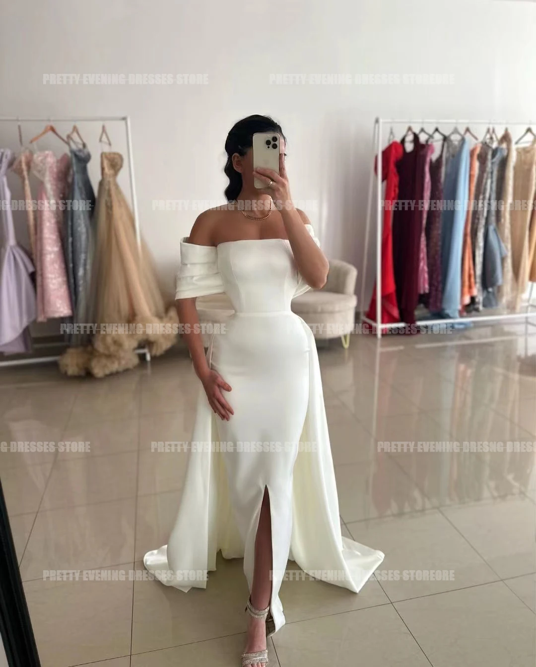 Luxury Off The Shoulder Evening Dresses Woman's Mermaid Strapless Sexy Split Prom Growns Formal Sweep Train Satin Party Vestidos
Luxury Off The Shoulder Evening Dresses Woman's Mermaid Strapless Sexy Split Prom Growns Formal Sweep Train Satin Party Vestidos