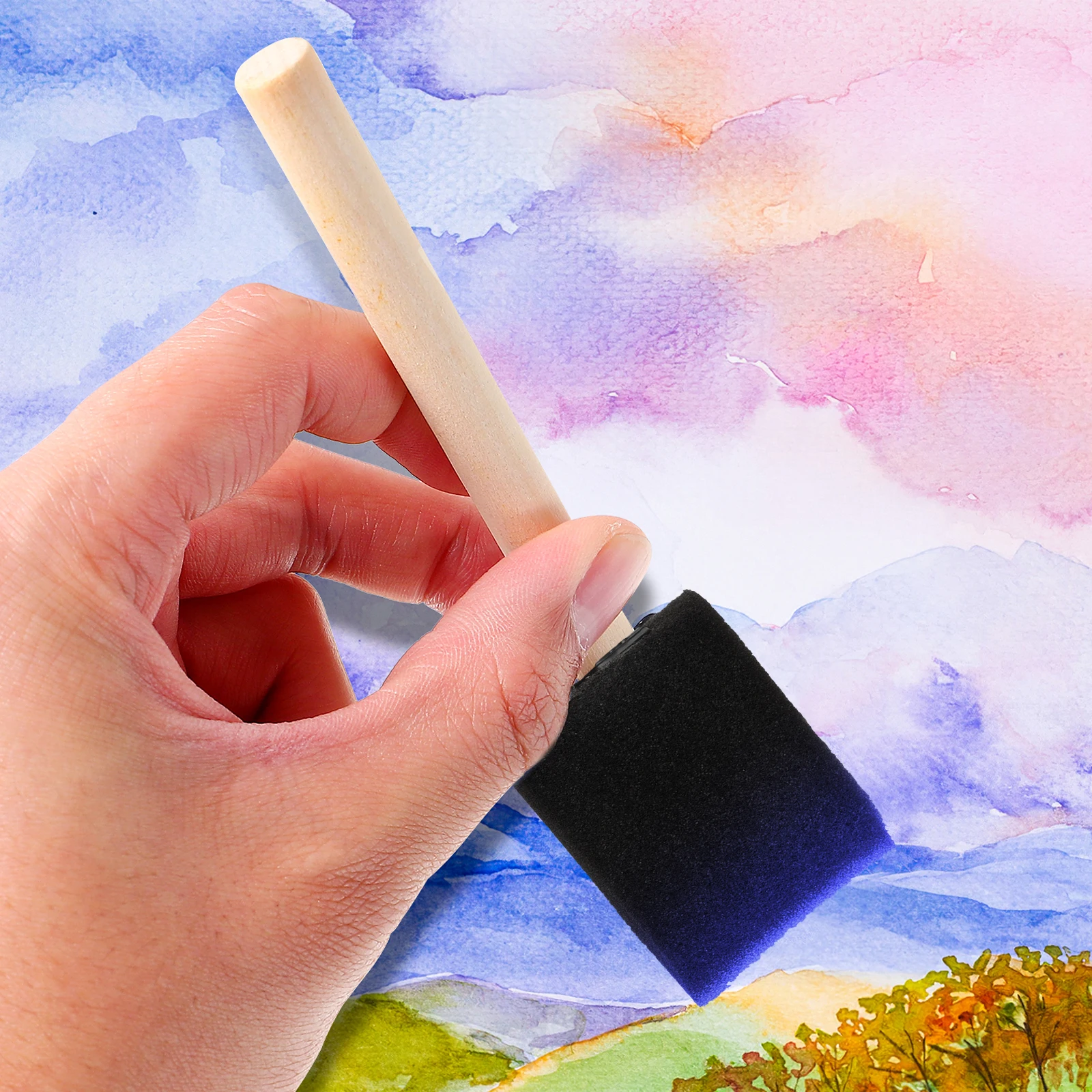 16pcs Black Sponge Brushes for Inch Wooden Handle Children's Drawing Tools Paint Brush Ideal DIY Crafts Gift
16pcs Black Sponge Brushes for Inch Wooden Handle Children's Drawing Tools Paint Brush Ideal DIY Crafts Gift