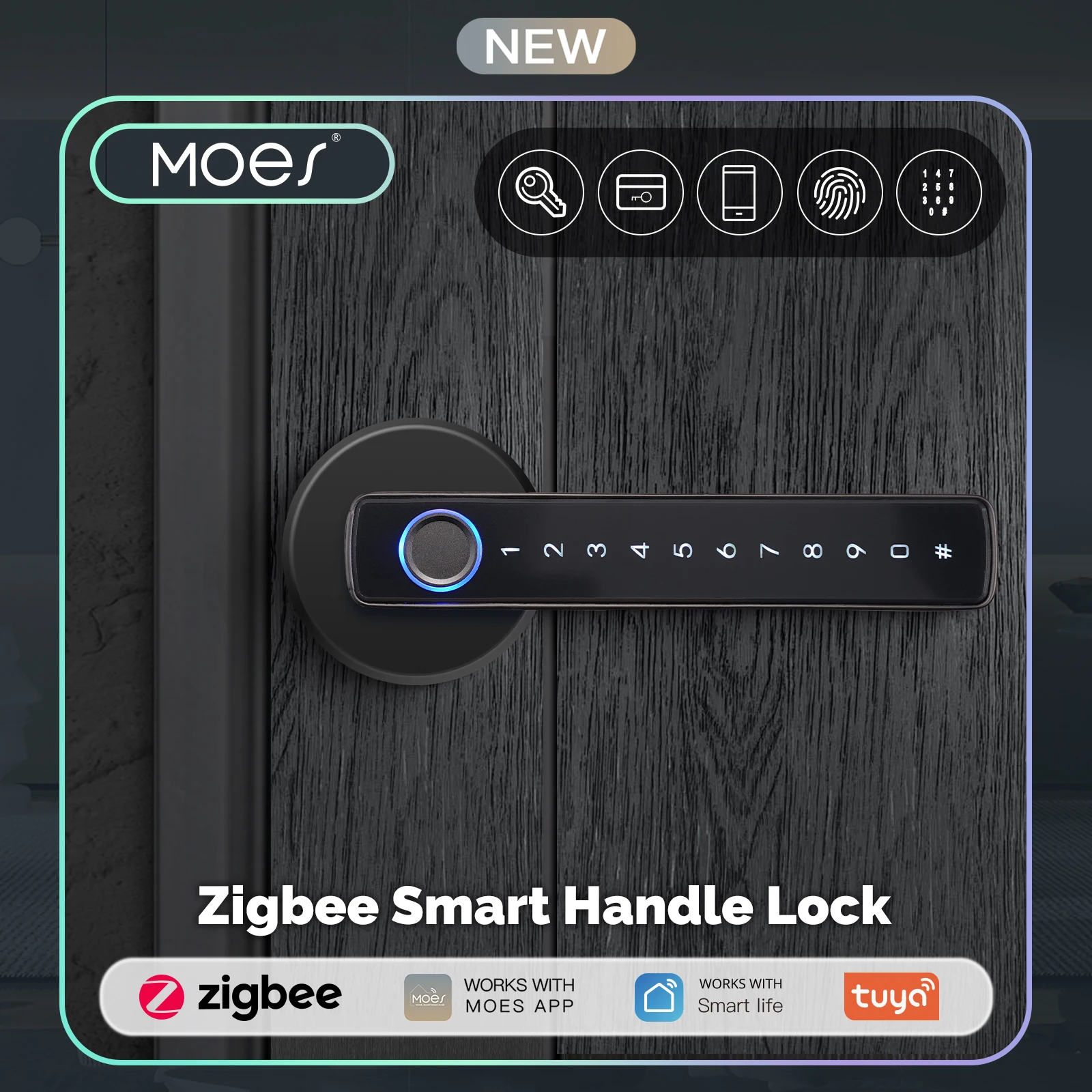 MOES Tuya Zigbee Smart Fingerprint Door Handle Lock Electronic Password APP Remote Unlock Hotel Apartment Office Rental House
MOES Tuya Zigbee Smart Fingerprint Door Handle Lock Electronic Password APP Remote Unlock Hotel Apartment Office Rental House