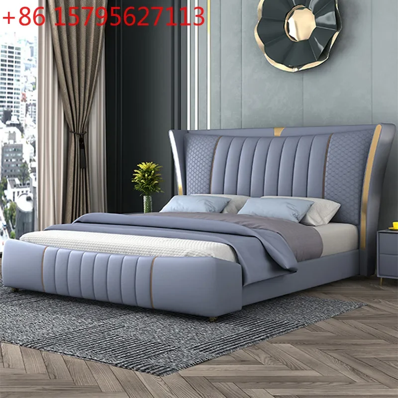 1.8 meters double bed Nordic master bedroom wedding bed gold-plated soft bag modern simple solid wood bed
1.8 meters double bed Nordic master bedroom wedding bed gold-plated soft bag modern simple solid wood bed