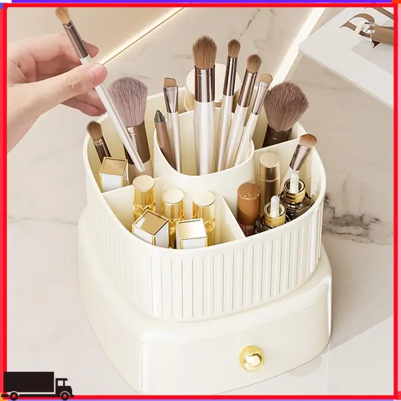 Premium 360° Rotating Makeup Organizer Big Capacity Spinning Cosmetic Organizer With 5 Slot And 1 Drawer Makeup Brushes Holder
Premium 360° Rotating Makeup Organizer Big Capacity Spinning Cosmetic Organizer With 5 Slot And 1 Drawer Makeup Brushes Holder