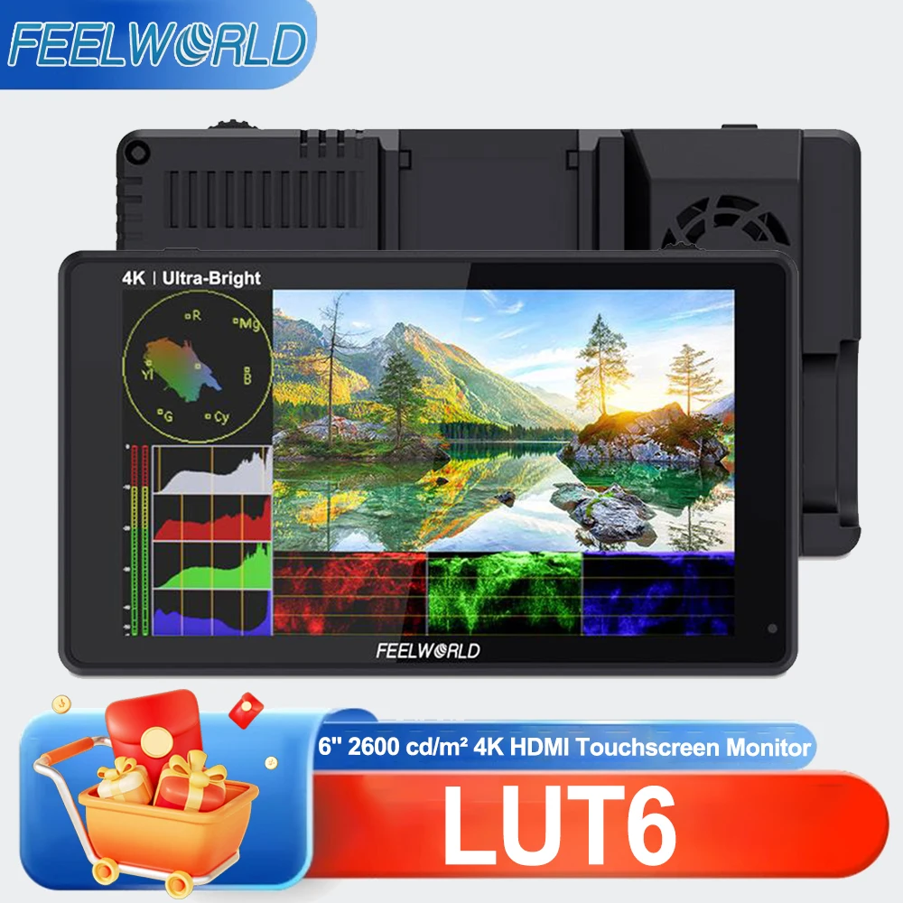 FEELWORLD LUT6 6-дюймовый 2600 нит HDR/3D LUT сенсорный монитор для DSLR-камер с поддержкой 4K HDMI входа/выхода, IPS-панель 1920x1080
FEELWORLD LUT6 6-дюймовый 2600 нит HDR/3D LUT сенсорный монитор для DSLR-камер с поддержкой 4K HDMI входа/выхода, IPS-панель 1920x1080