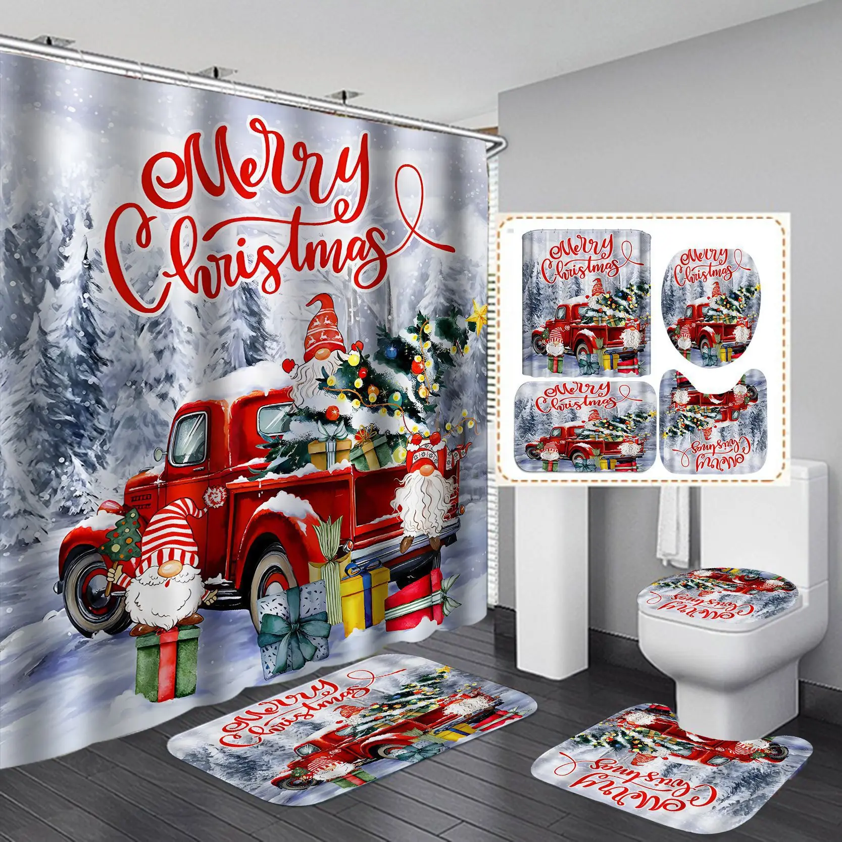 1/3/4pcs Shower Curtain 3D Print Polyester Curtain for Bathroom Decor 4pcs Set Toilet Seat Cover Bathroom/U-shaped Floor Mat
1/3/4pcs Shower Curtain 3D Print Polyester Curtain for Bathroom Decor 4pcs Set Toilet Seat Cover Bathroom/U-shaped Floor Mat