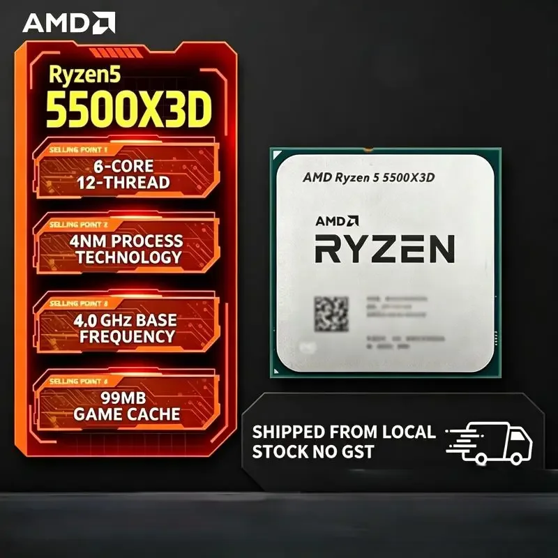 DDR4 Supported New AMD R5 5500X3D AM4 Desktop Processor 7NM 3GHz 6Core12Thread 96M L3 105W Minus Standard Cooling Fan
DDR4 Supported New AMD R5 5500X3D AM4 Desktop Processor 7NM 3GHz 6Core12Thread 96M L3 105W Minus Standard Cooling Fan