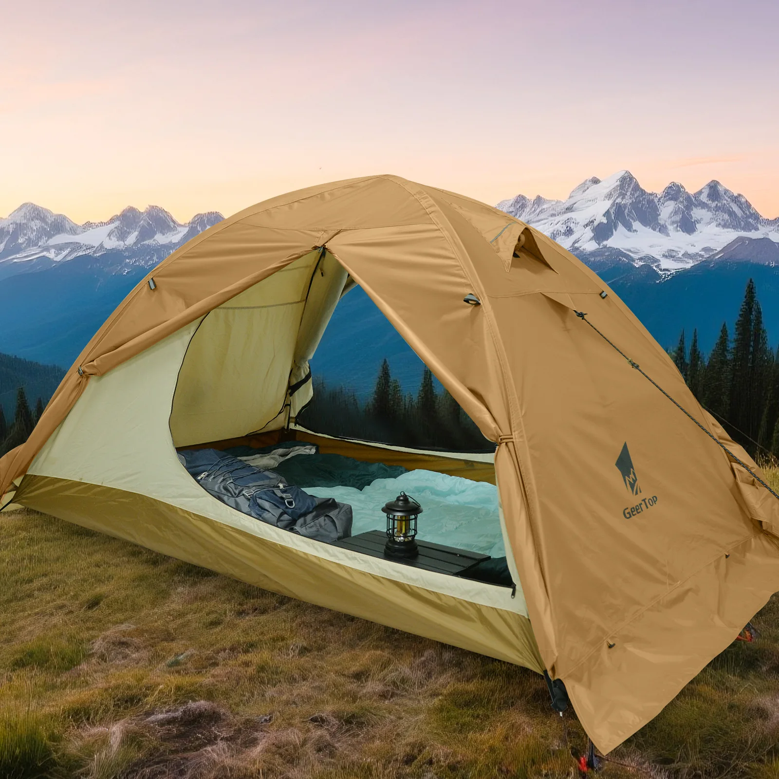 Portable Double Deck Four Season Tent For Two People, Outdoor Hiking, Camping, Cold Proof And Rainstorm Proof Tent,L359
Portable Double Deck Four Season Tent For Two People, Outdoor Hiking, Camping, Cold Proof And Rainstorm Proof Tent,L359