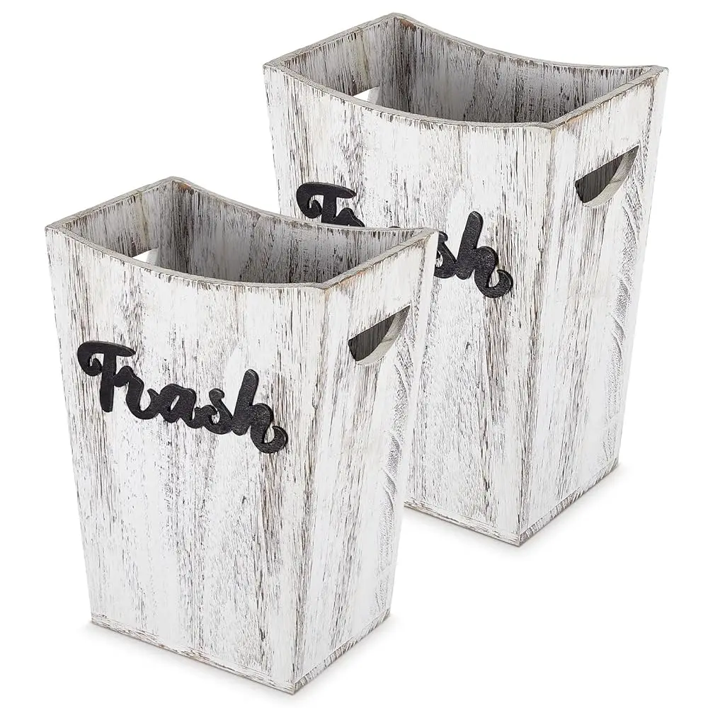 2 Pcs Farmhouse Bathroom Wood Trash Can, 2 Sizes (3.35/2 Gallons) Rustic Square Wastebasket Bin with Convenient Handle for B
2 Pcs Farmhouse Bathroom Wood Trash Can, 2 Sizes (3.35/2 Gallons) Rustic Square Wastebasket Bin with Convenient Handle for B