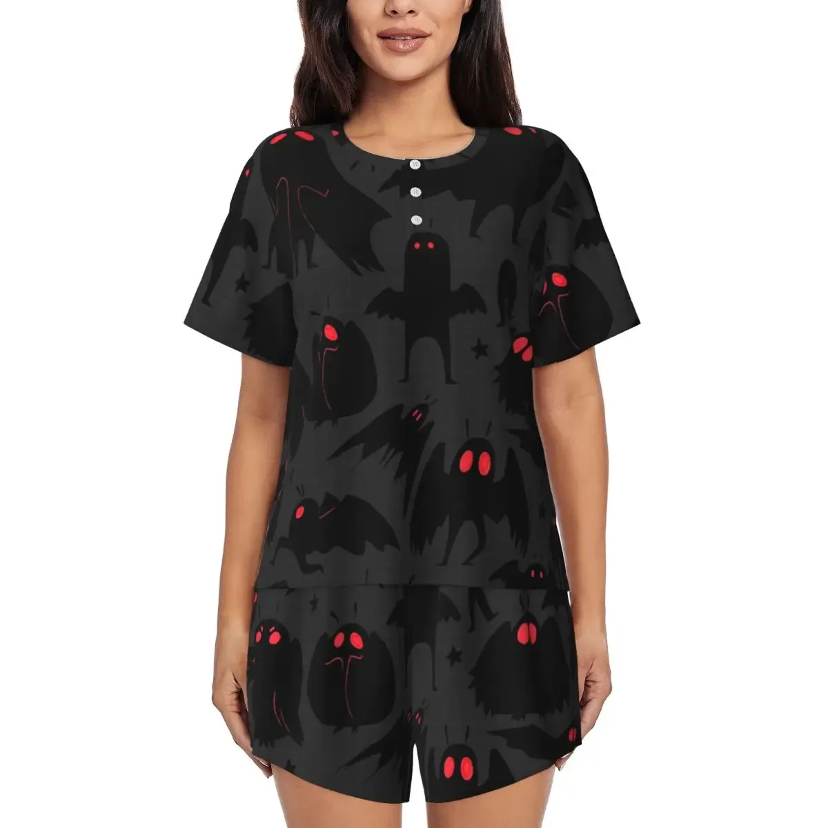 Cute Cryptids Mothman Pattern Round Neck Short Sleeves Nightdress for Sleeping Sleepshirts Women Soft Pajama Set Short Pants
Cute Cryptids Mothman Pattern Round Neck Short Sleeves Nightdress for Sleeping Sleepshirts Women Soft Pajama Set Short Pants