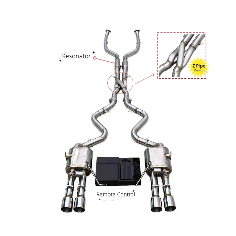 Yooking High Performance SS304 Catback Exhaust For BMW M3 E90 E92 E93 V8 4.0L 2008-2013 Racing Muffler System With Z Pipe
Yooking High Performance SS304 Catback Exhaust For BMW M3 E90 E92 E93 V8 4.0L 2008-2013 Racing Muffler System With Z Pipe