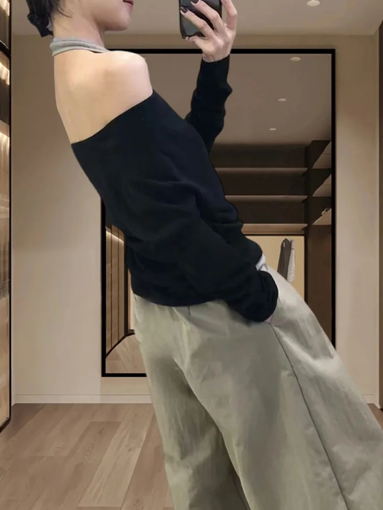 Faionable Slimming Knitted Top Women's oulder Bared Long Sve Fake Two-Piece Ele Sle Casual Wear for Parties
Faionable Slimming Knitted Top Women's oulder Bared Long Sve Fake Two-Piece Ele Sle Casual Wear for Parties