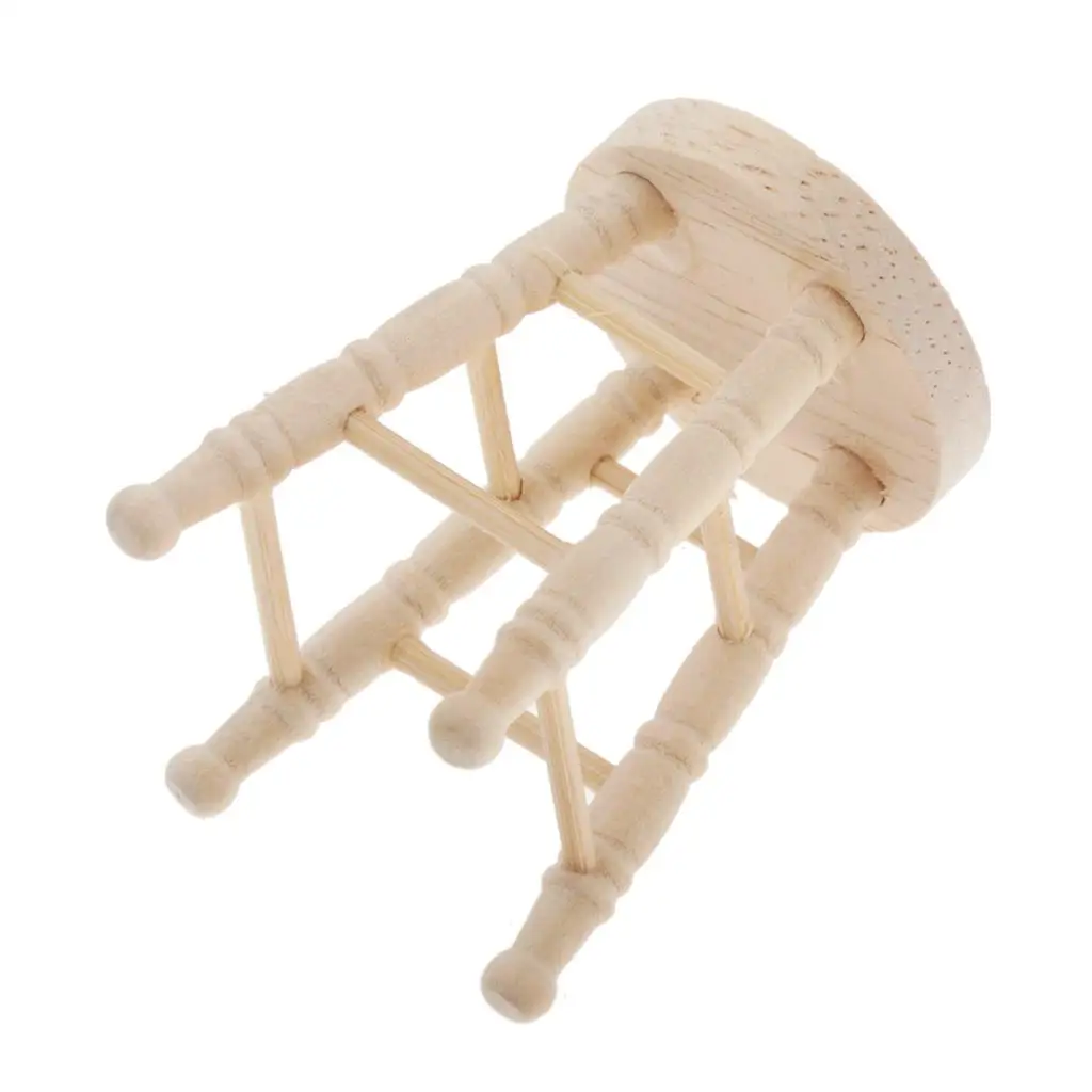 Wooden Dollhouse Furniture Miniatures 1 12 Scale Barstool Chair Modern Decor Accessory for Dolls House Living Room
Wooden Dollhouse Furniture Miniatures 1 12 Scale Barstool Chair Modern Decor Accessory for Dolls House Living Room