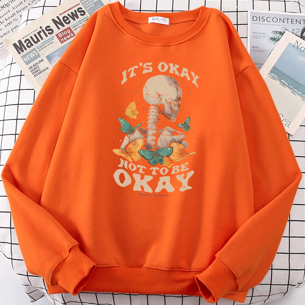 It'S Okay Butterfly Skull Prints Sweatshirt Women Autumn Fleece Sportswear Simple Hip Hop Tops Street Unisex Crewneck Pullover
It'S Okay Butterfly Skull Prints Sweatshirt Women Autumn Fleece Sportswear Simple Hip Hop Tops Street Unisex Crewneck Pullover