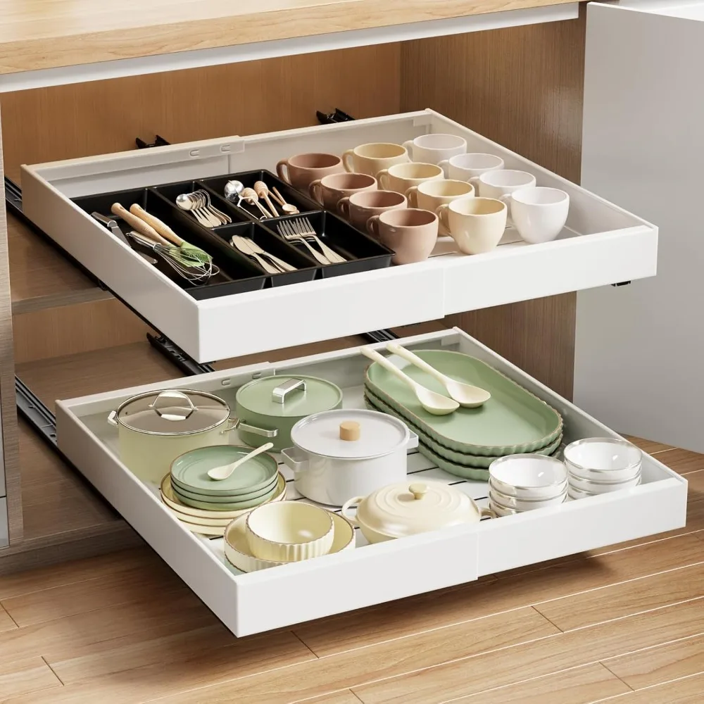 2 Pack Pull Out Cabinet Organizer Expandable, 21" Deep Slide Out Drawer for Cabinets Adhesive Pull Out Drawers
2 Pack Pull Out Cabinet Organizer Expandable, 21" Deep Slide Out Drawer for Cabinets Adhesive Pull Out Drawers