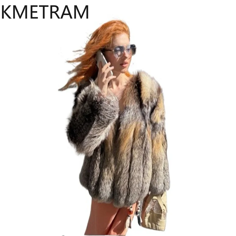 KMETRAM Whole Fox Fur Women's Winter Coats 2026 New High-quality V-neck Mid-length Fur Overcoat Real Fur Coat Woman Шуба Женская
KMETRAM Whole Fox Fur Women's Winter Coats 2026 New High-quality V-neck Mid-length Fur Overcoat Real Fur Coat Woman Шуба Женская