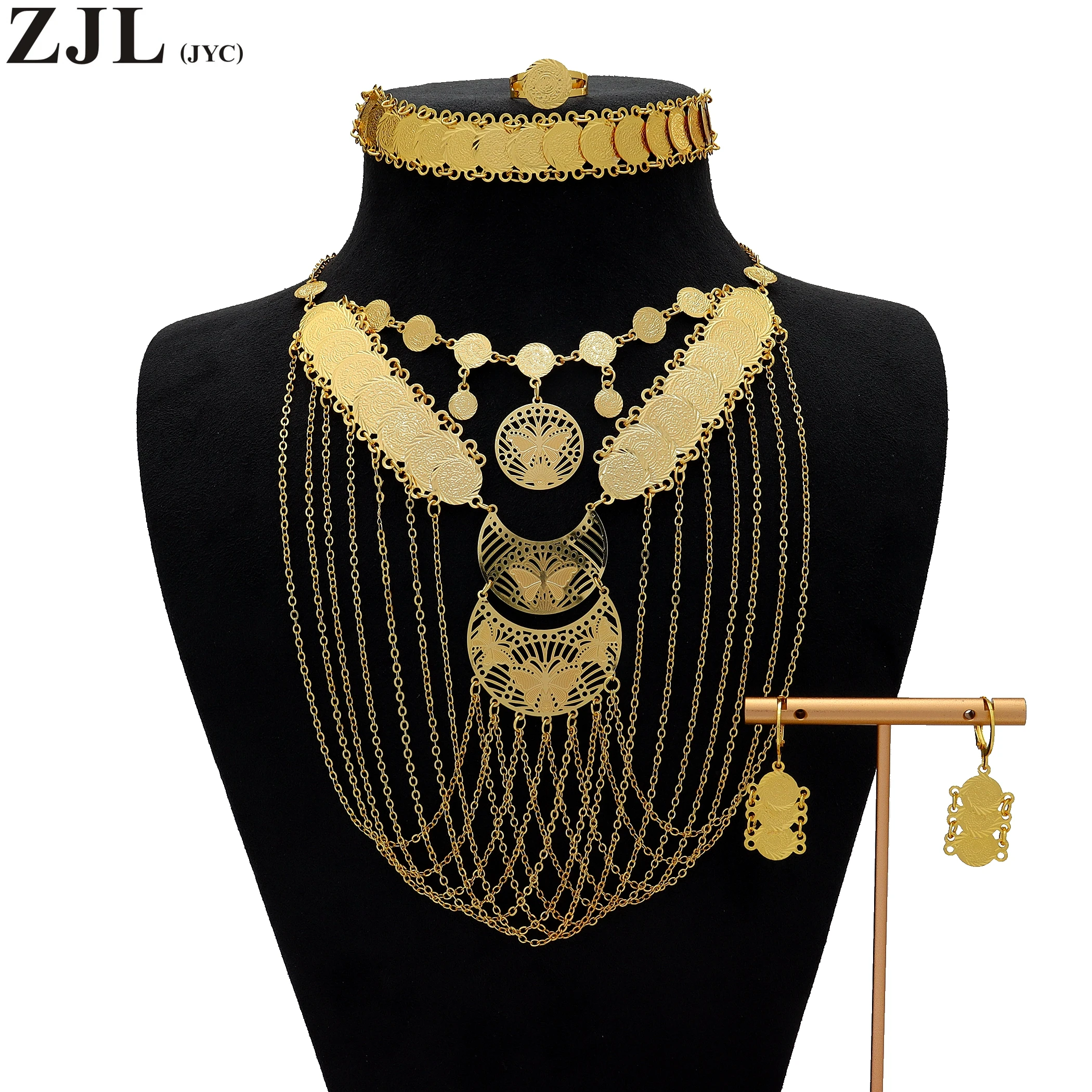 Bohemian Style Golden Chain Butterfly Geometric Hollow Out 18k Gold Plated Coin Jewelry Set Woman Wedding Party Accessories
Bohemian Style Golden Chain Butterfly Geometric Hollow Out 18k Gold Plated Coin Jewelry Set Woman Wedding Party Accessories