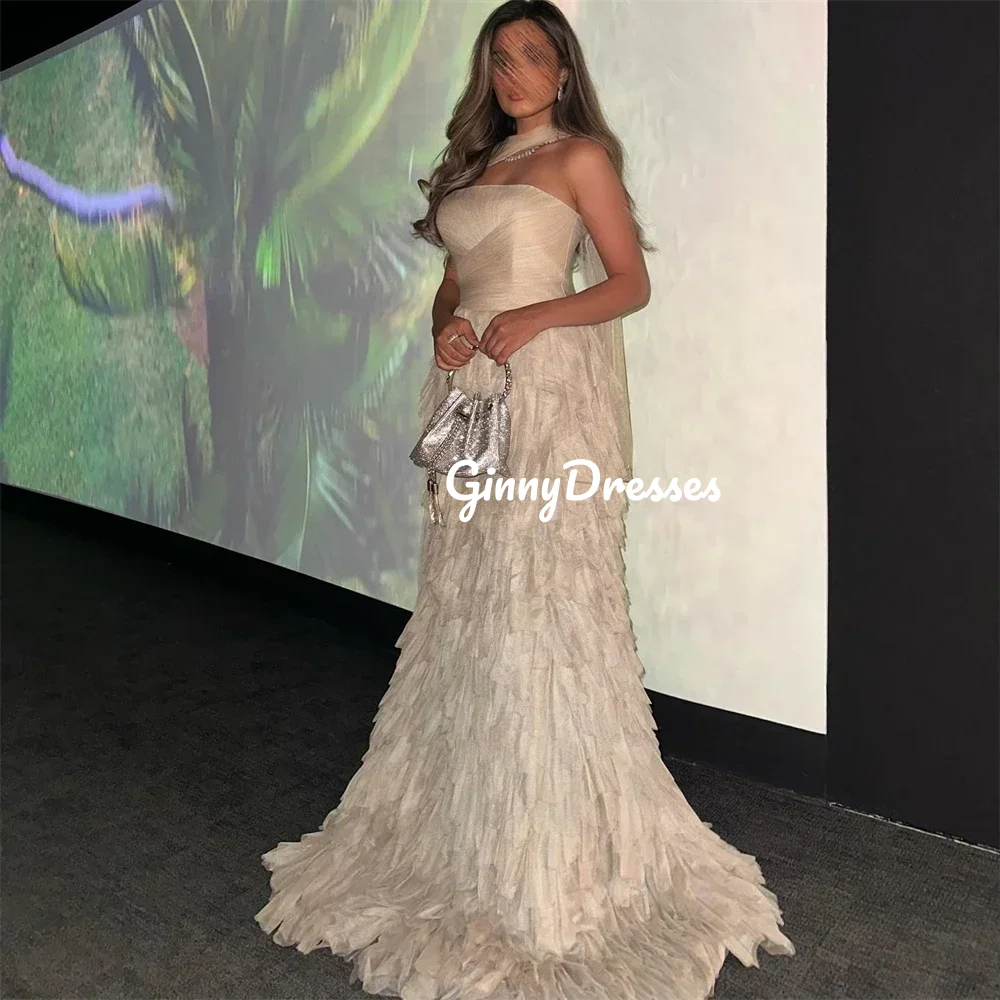Customized Evening Dresses A-Line Strapless Floor-Length Wedding Dress Ruffle Zipper Up Sleeveless Luxury Evening Dresses 2025
Customized Evening Dresses A-Line Strapless Floor-Length Wedding Dress Ruffle Zipper Up Sleeveless Luxury Evening Dresses 2025