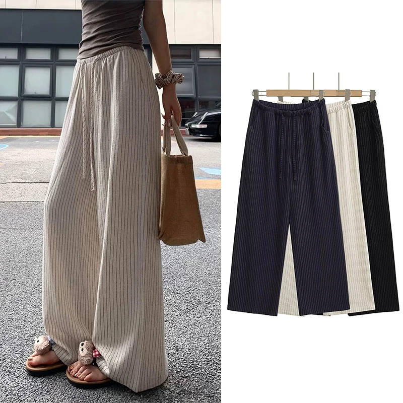 TRAFZR Casual Pants Striped Oversize Women Baggy New Summer Women's Black Woman Ladies Wide Leg Linen Elegant Y2k Long Clothing
TRAFZR Casual Pants Striped Oversize Women Baggy New Summer Women's Black Woman Ladies Wide Leg Linen Elegant Y2k Long Clothing