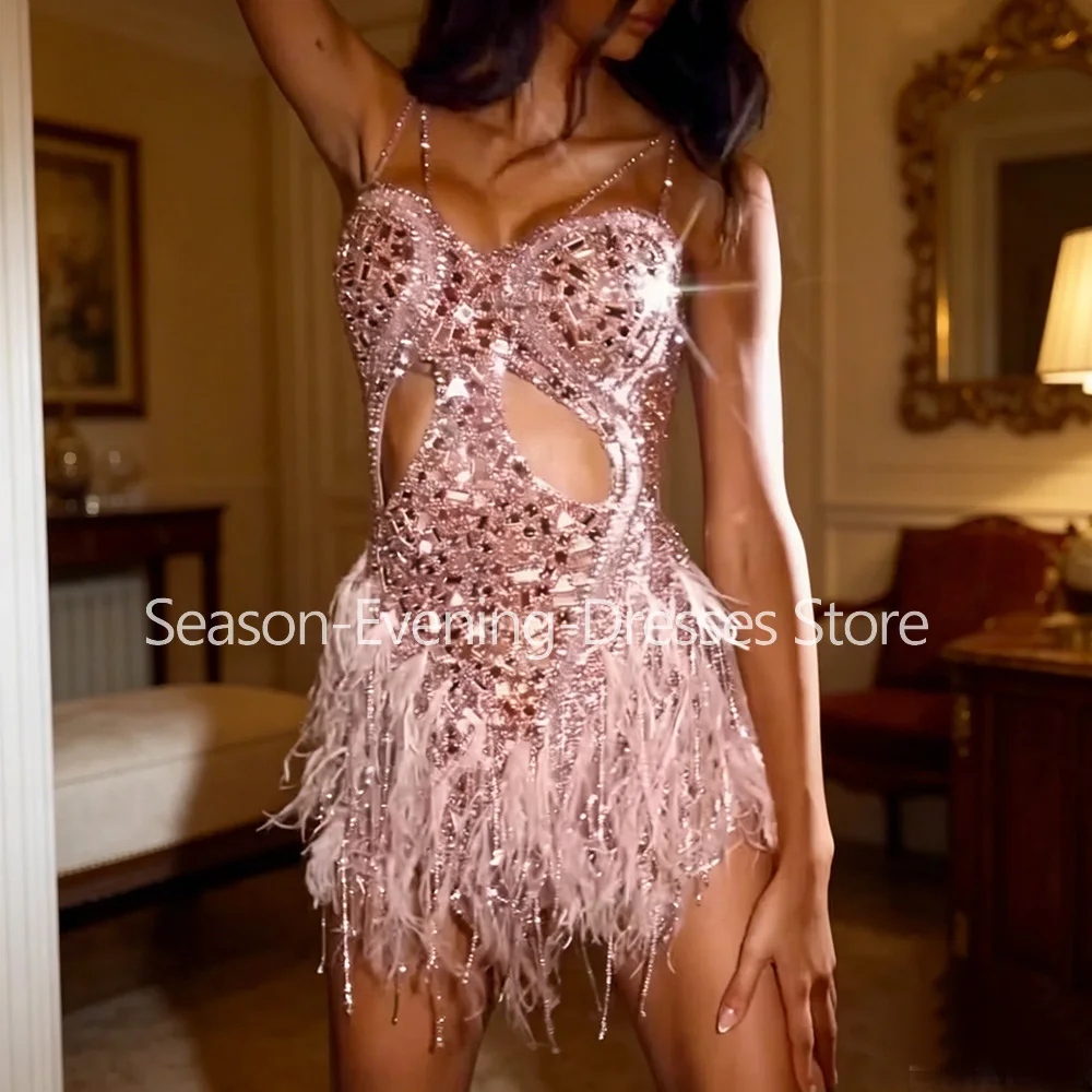 Customized Luxury Pink Short Party Cocktail Dresses for Special Events Feathers Tassel Woman Birthday Prom Evening Dress 2026
Customized Luxury Pink Short Party Cocktail Dresses for Special Events Feathers Tassel Woman Birthday Prom Evening Dress 2026
