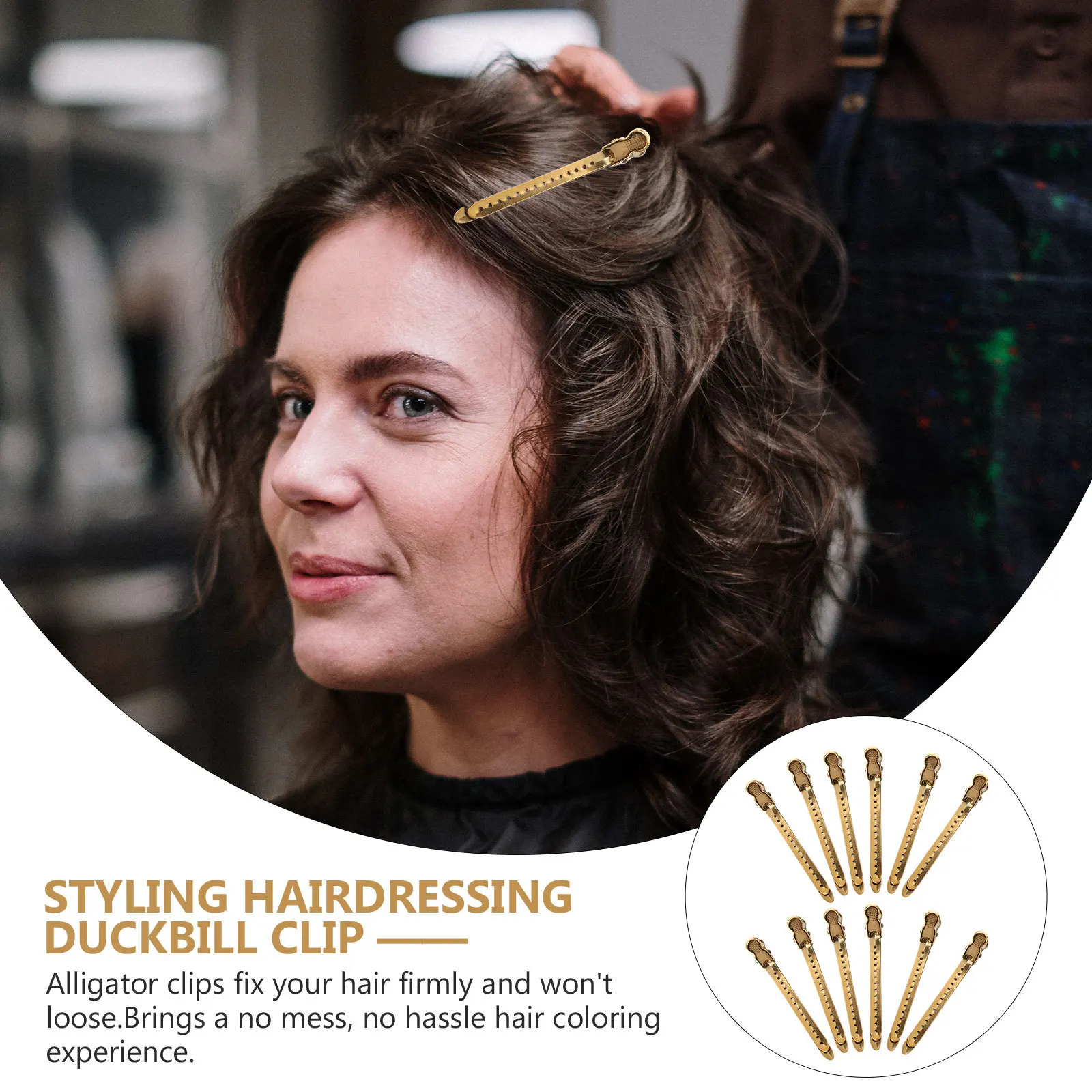 12pcs 9.5Cm Golden Duckbill Clips Stainless Steel Salon Section Clips For Hair Styling Washing Face Travel Portable Lightweight
12pcs 9.5Cm Golden Duckbill Clips Stainless Steel Salon Section Clips For Hair Styling Washing Face Travel Portable Lightweight