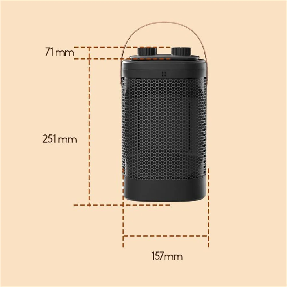 1500W PTC Desktop Fan Heater with Three Speed Controls and 70 Degree Oscillating Function for Consistent Warmth
1500W PTC Desktop Fan Heater with Three Speed Controls and 70 Degree Oscillating Function for Consistent Warmth