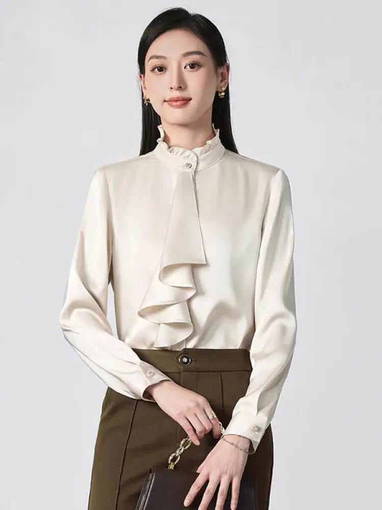Retro Korean Style 2024 Fashion Spring Autumn New Beige Ruffles Office Ol Blouses Women Elegant Festival Long Sleeve Shirts Tops
Retro Korean Style 2024 Fashion Spring Autumn New Beige Ruffles Office Ol Blouses Women Elegant Festival Long Sleeve Shirts Tops