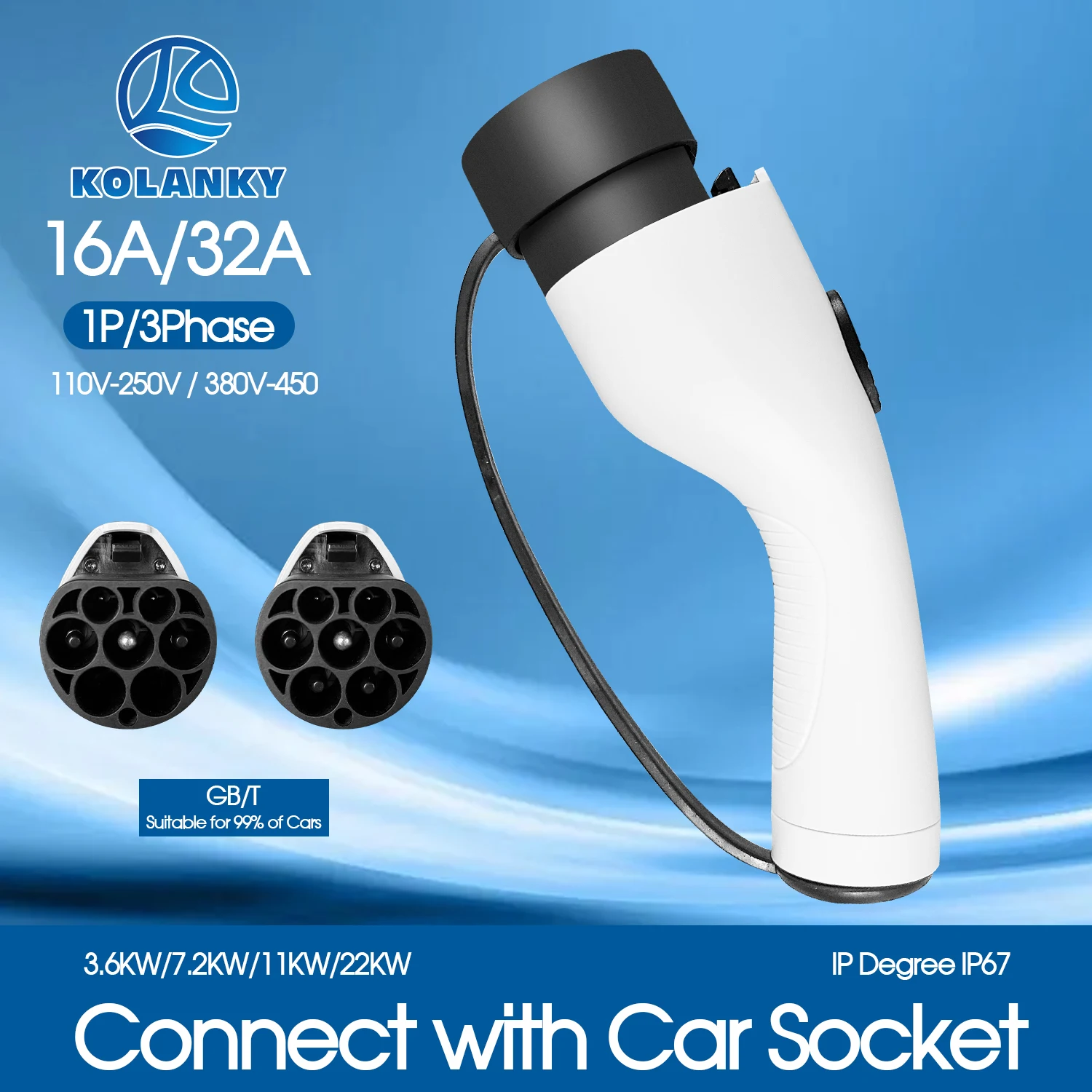 Kolanky EV Charging Station GBT 16A 3.6KW 32A 7.2KW Plug Replacement Home Ev Charger Sparepart
Kolanky EV Charging Station GBT 16A 3.6KW 32A 7.2KW Plug Replacement Home Ev Charger Sparepart