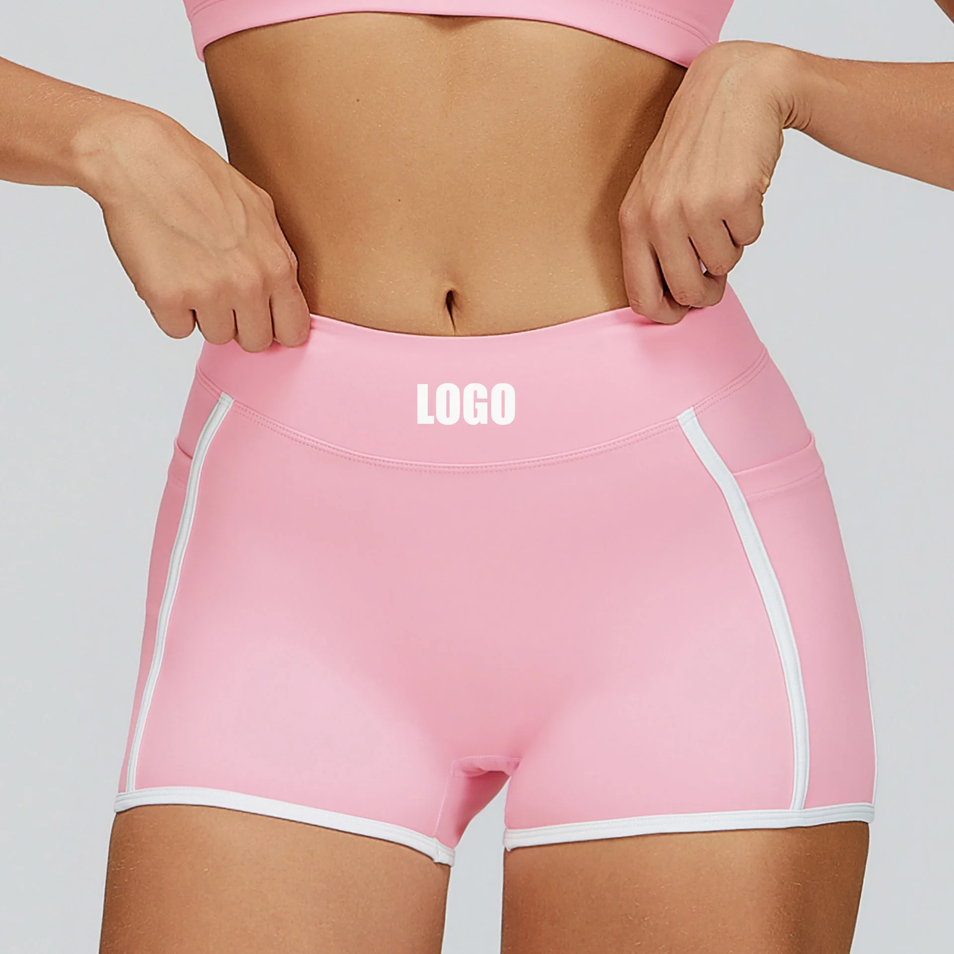 Custom LOGO women's nude yoga pants contrasting colors tight sports outdoor exercise fitness running with pockets shorts
Custom LOGO women's nude yoga pants contrasting colors tight sports outdoor exercise fitness running with pockets shorts
