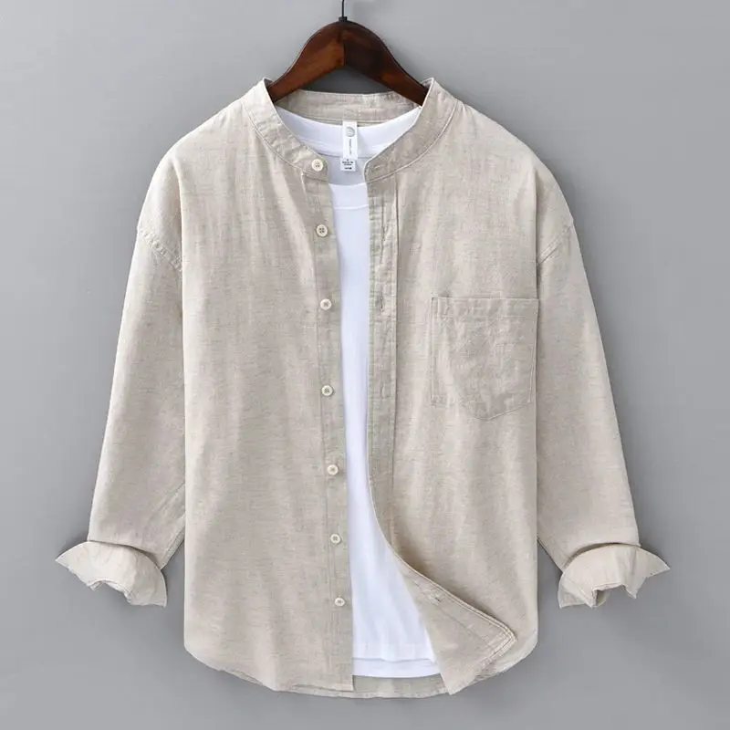 Thin Long-sleeved New Chinese Shirt Men Stand Collar Casual Loose Breathable Top JJ1462
Thin Long-sleeved New Chinese Shirt Men Stand Collar Casual Loose Breathable Top JJ1462