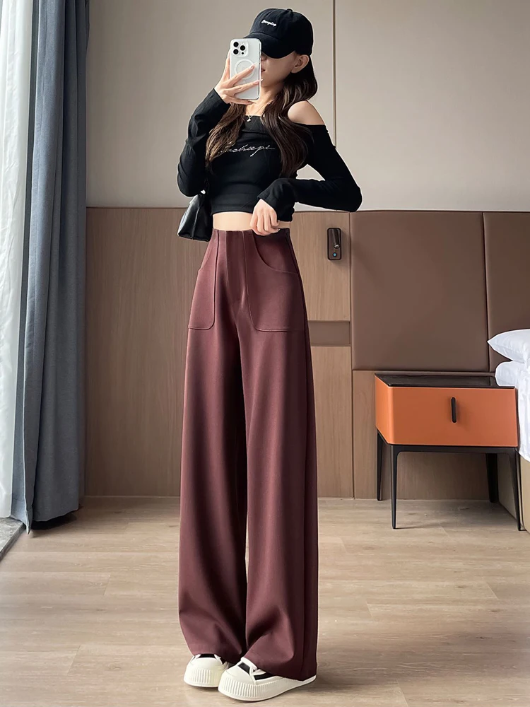 Autumn Spring Pants for Women Wide Leg Trousers Female High Waist Ladies Long Pants
Autumn Spring Pants for Women Wide Leg Trousers Female High Waist Ladies Long Pants