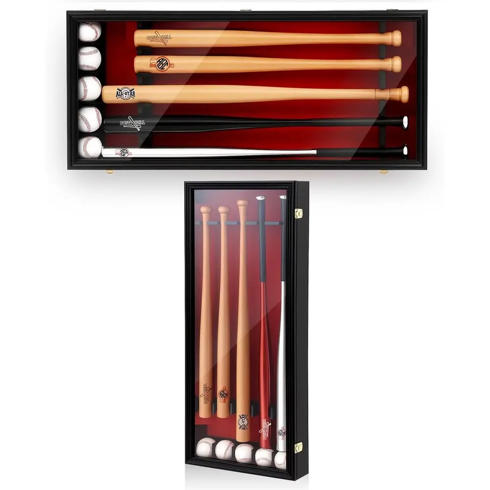 Wall Mounted UV-Protected Baseball Bat Display Case for 5 Bats - Horizontal Acrylic Door Holder for Memorabilia
Wall Mounted UV-Protected Baseball Bat Display Case for 5 Bats - Horizontal Acrylic Door Holder for Memorabilia