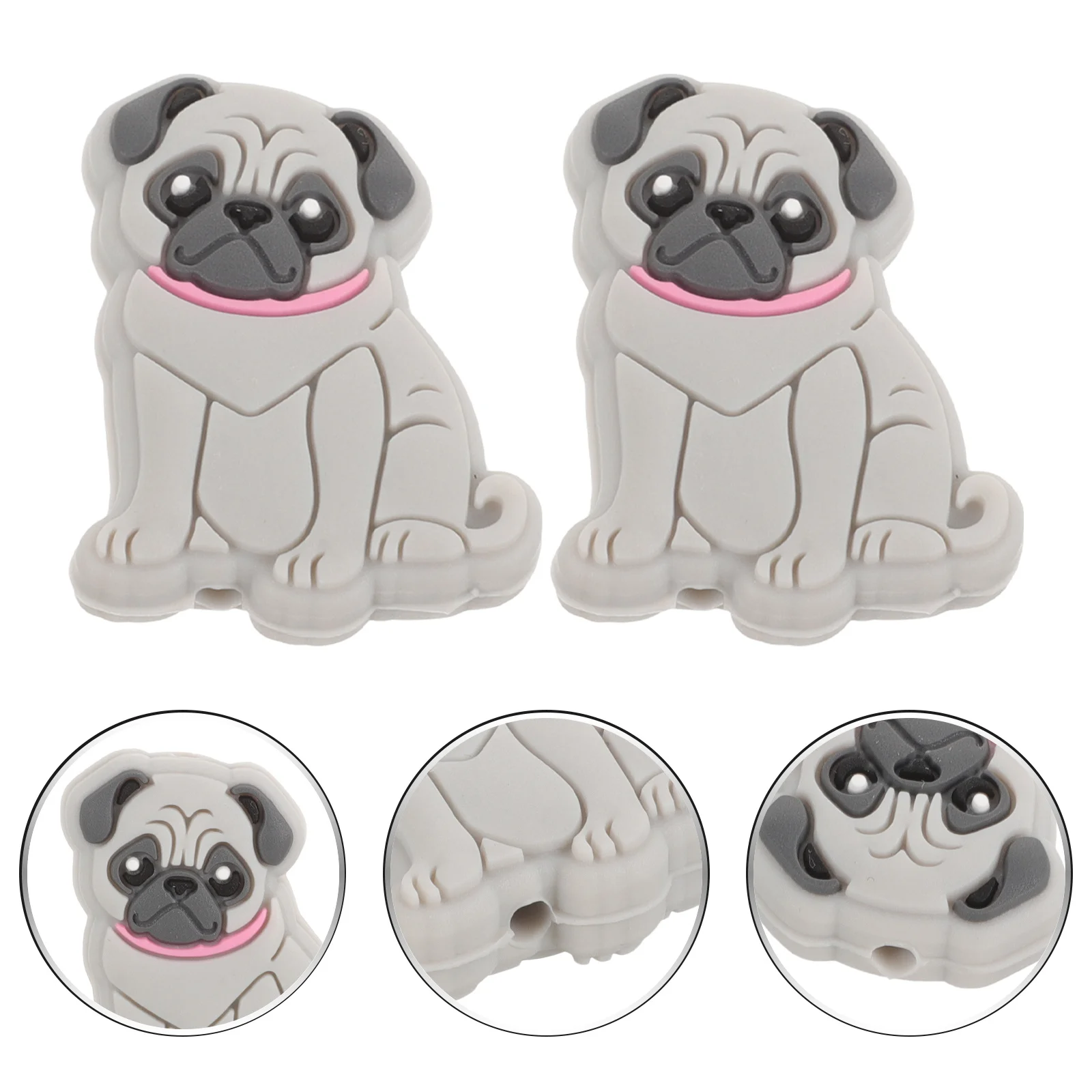 10 Pcs Silicone Pug Beads for Jewellery Making Food Grade Grey Puppy Shaped
10 Pcs Silicone Pug Beads for Jewellery Making Food Grade Grey Puppy Shaped