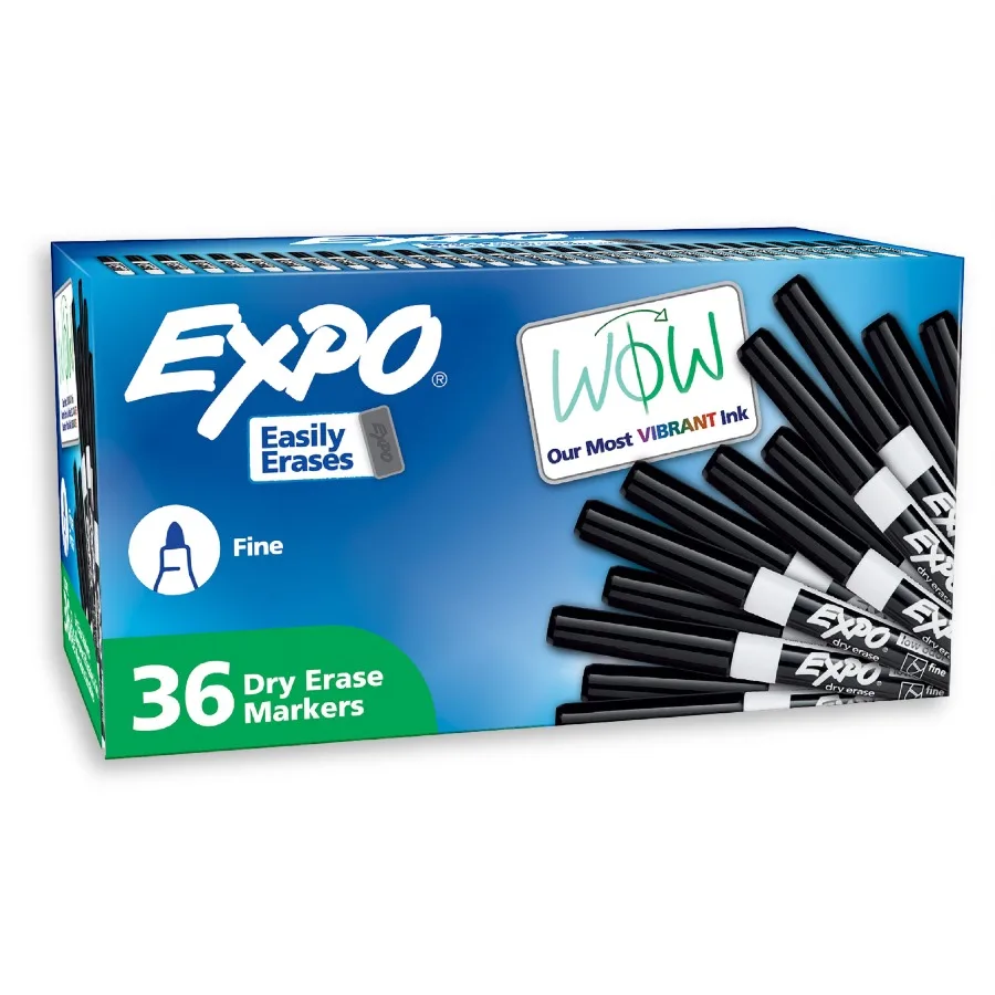 Black Dry Erase Markers with Fine Tip for Classroom and Office Use 36 Count Highlighter Set with SmudgeFree and QuickDrying Ink
Black Dry Erase Markers with Fine Tip for Classroom and Office Use 36 Count Highlighter Set with SmudgeFree and QuickDrying Ink