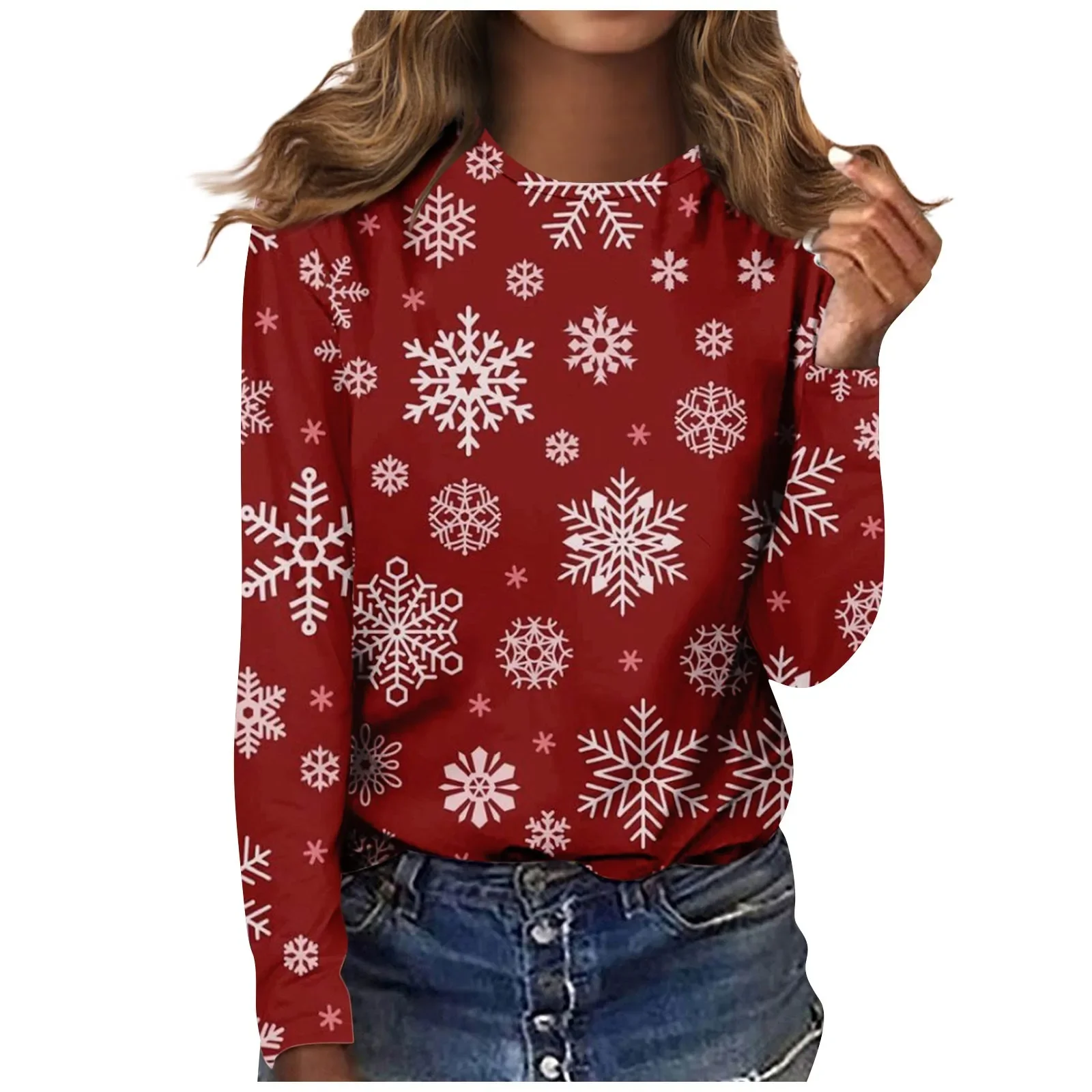 2024 New Autumn Winter Long Sleeve T Shirts Women'S Fashion Casual T-Shirts Christmas Tree Printed Round Neck Tops Ropa De Mujer
2024 New Autumn Winter Long Sleeve T Shirts Women'S Fashion Casual T-Shirts Christmas Tree Printed Round Neck Tops Ropa De Mujer