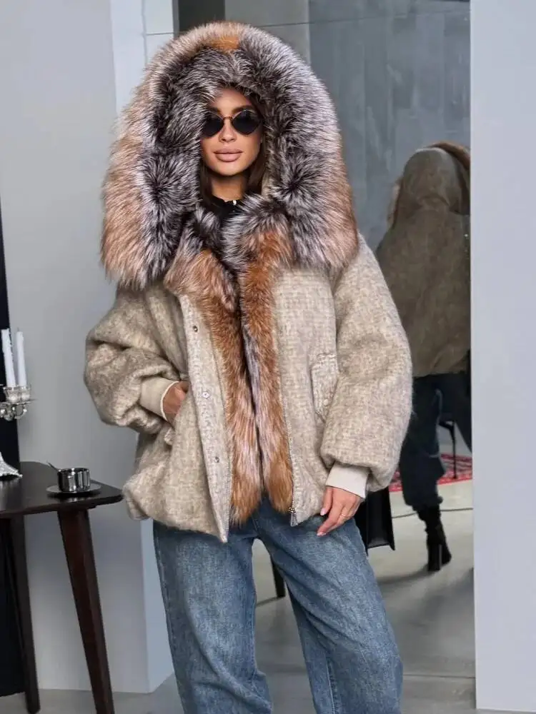 Chic Faux Fur Collar Patchwork Woolen Coat Women Casual Lapel Full Sleeve Zipper Loose Warm Coats Lady Commute Office Outerwears
Chic Faux Fur Collar Patchwork Woolen Coat Women Casual Lapel Full Sleeve Zipper Loose Warm Coats Lady Commute Office Outerwears