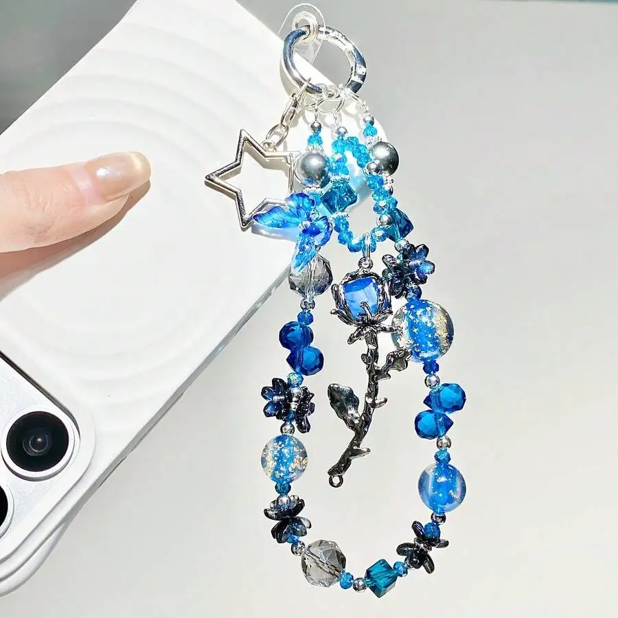 Blue Crystal Rose Star Phone Charm For Bags Keys Women Fashion Accessory
Blue Crystal Rose Star Phone Charm For Bags Keys Women Fashion Accessory