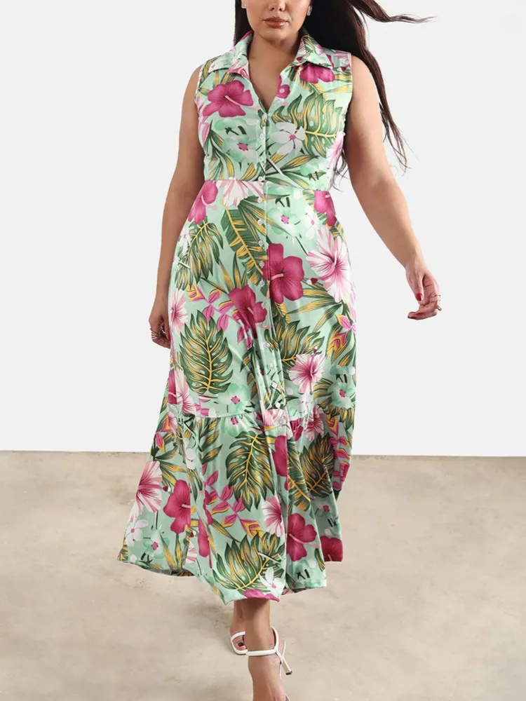 XL-5XL Plus Size Clothes Dresses Women Robes 2026 Summer Sleeveless Street Style Casual 3XL 4XL Big Size Maxi Dress Oversized
XL-5XL Plus Size Clothes Dresses Women Robes 2026 Summer Sleeveless Street Style Casual 3XL 4XL Big Size Maxi Dress Oversized