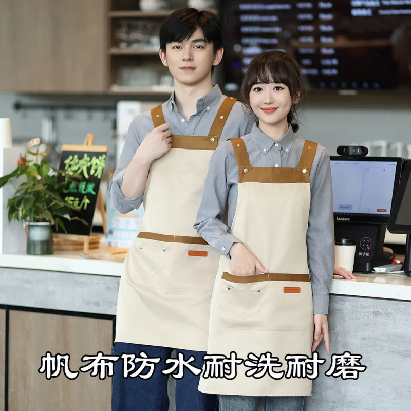 Wholesale Color Block Canvas Waterproof Apron with Double Straps for Milk Tea Restaurant Kitchen Hot Pot Shop Work Apron with Pr
Wholesale Color Block Canvas Waterproof Apron with Double Straps for Milk Tea Restaurant Kitchen Hot Pot Shop Work Apron with Pr