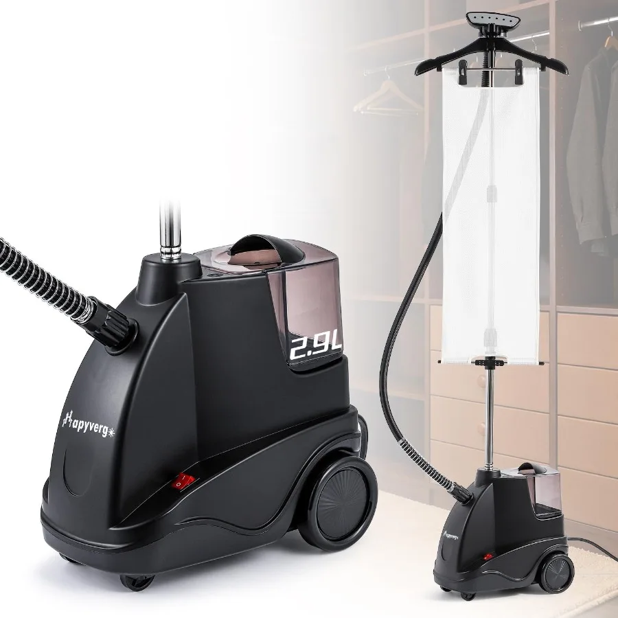 Standing Garment Steamer with Ironing Pad 1500W Powerful Steamer for Clothes 2.9L Large Water Tank with 65 Min of Continuous St
Standing Garment Steamer with Ironing Pad 1500W Powerful Steamer for Clothes 2.9L Large Water Tank with 65 Min of Continuous St