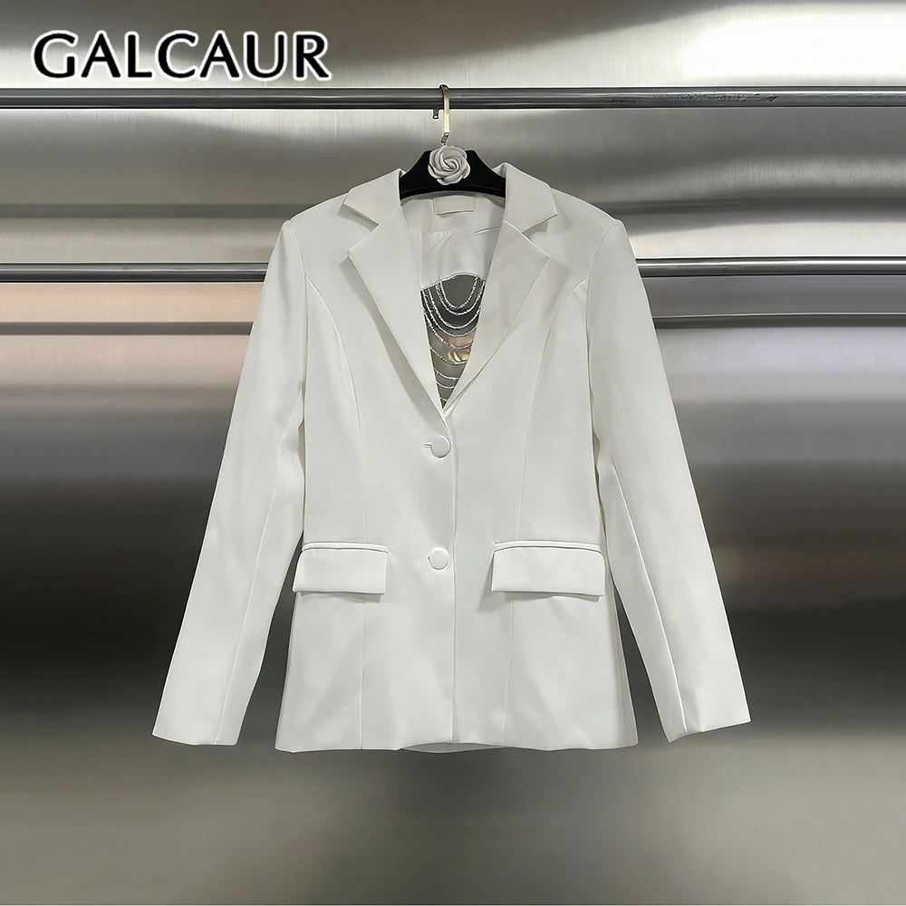 GALCAUR Solid Spliced Hollow Out Jacket Female Lapel Long Sleeve Loose Elegant Design Women's Jackets Fashion Autumn Style New
GALCAUR Solid Spliced Hollow Out Jacket Female Lapel Long Sleeve Loose Elegant Design Women's Jackets Fashion Autumn Style New