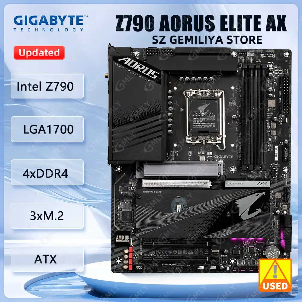 GIGABYTE Z790 AORUS ELITE AX Motherboard LGA 1700 Intel Z790 DDR5 Quad M.2 WiFi 6E support Core I9-14900KF i9-12900 I7-13700T
GIGABYTE Z790 AORUS ELITE AX Motherboard LGA 1700 Intel Z790 DDR5 Quad M.2 WiFi 6E support Core I9-14900KF i9-12900 I7-13700T
