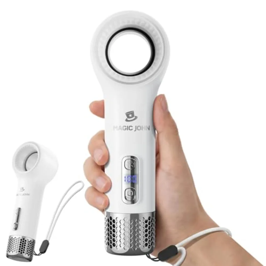 Portable Handheld Fan - Bladeless 5 Speed High Velocity Personal Fan with LED Display, Mini Fan with Lanyard for Makeup, 5000mA
Portable Handheld Fan - Bladeless 5 Speed High Velocity Personal Fan with LED Display, Mini Fan with Lanyard for Makeup, 5000mA